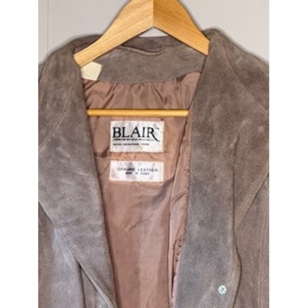 Vintage Blair Taupe Suede Leather Jacket Womens Tagged 18 - Picture 3 of 6